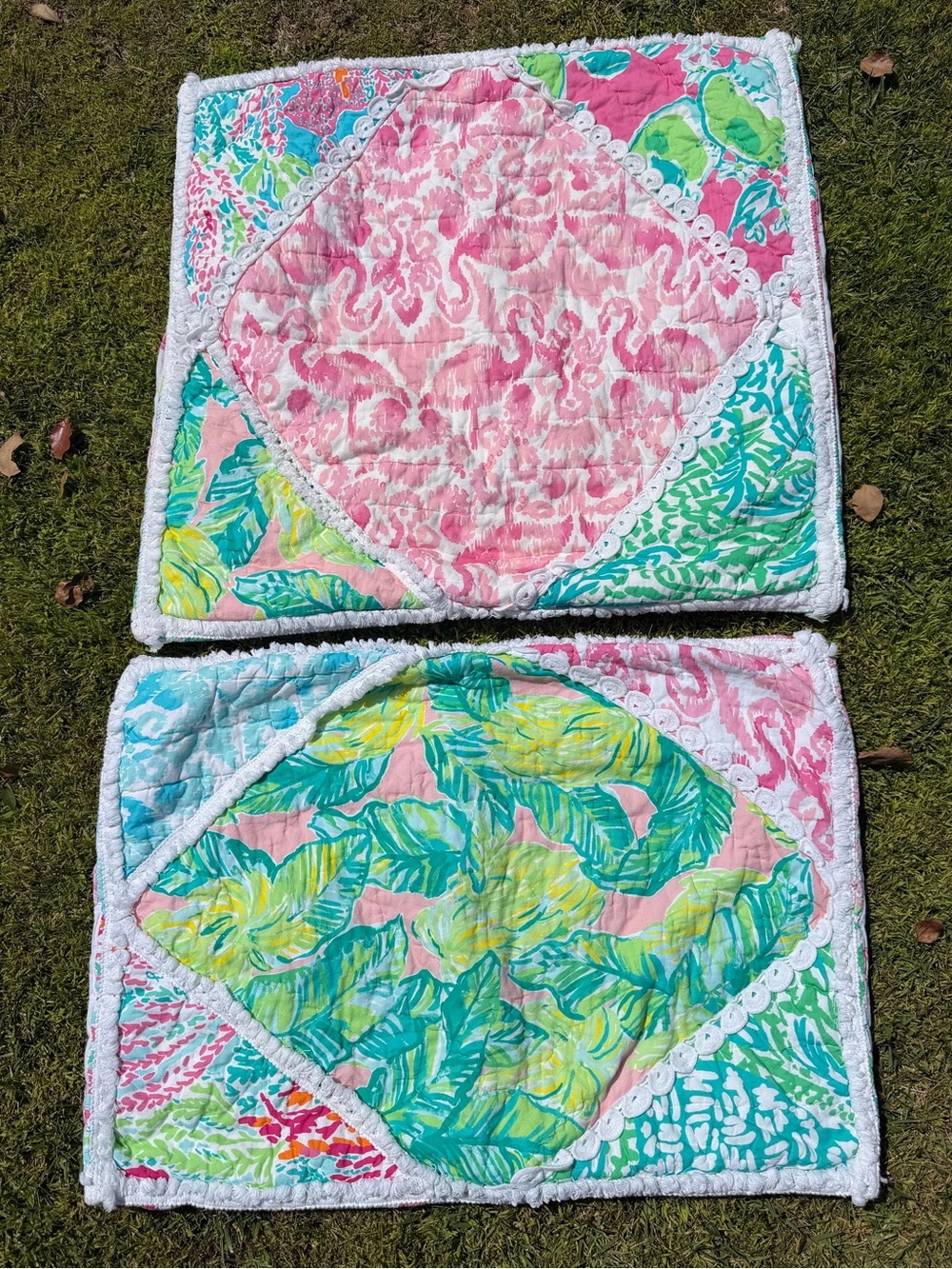 Lilly Pulitzer Pottery Barn Kids Party Patchwork Quilted Sham Set Colorful GUC